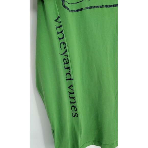 VTG Vineyard Vines Mens Long Sleeve Green Blue Whale Graphic Cotton Tee Prep Y2K - Picture 6 of 11